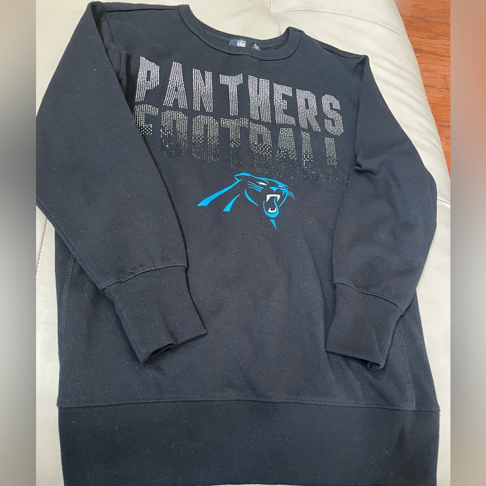 Rare Women's NFL Carolina Panthers Glitter Sweatshirt, Size Small